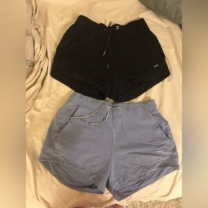 Running Women's Athletic Running Shorts in Black and Light Blue